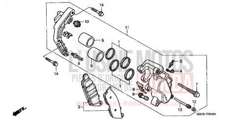 ETRIER DE FREIN AVANT VT1100C3X de 1999